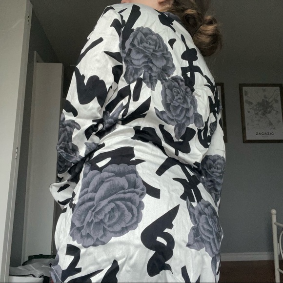 Floral cardigan / with front tie / size m - Picture 2 of 3